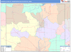 Janesville-Beloit Metro Area Digital Map Color Cast Style